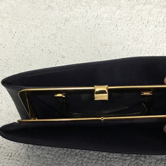 GROSKOPF’S Navy Blue With Gold Trim Handbag Clutch. - Picture 5 of 10